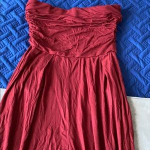 Burgundy strapless romper